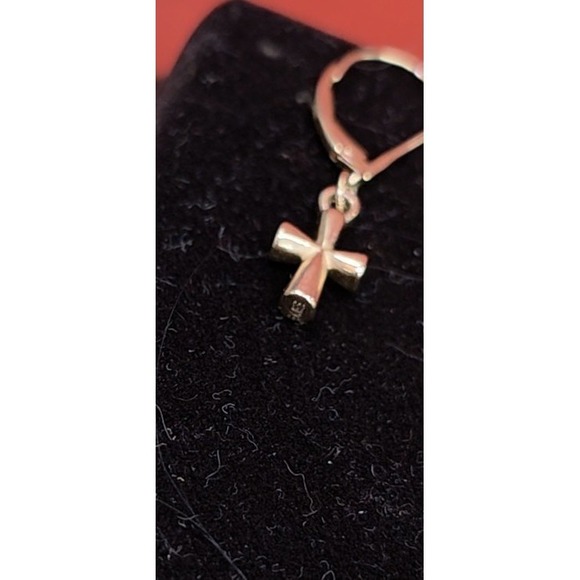 James Avery 14k gold cross pendant Set Earrings 14k Cross Leaver Back NEW - Picture 7 of 16